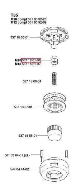 Адаптер триммерной головки Husqvarna T35 S35 M10 537 18 61-01