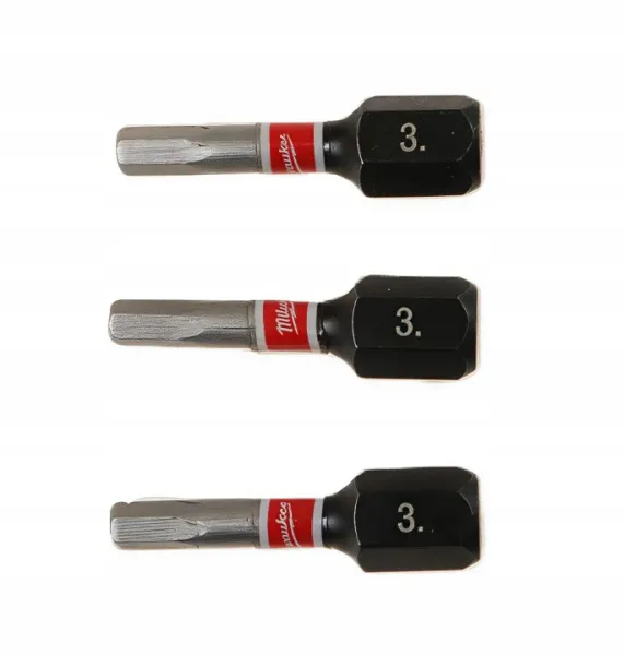 Насадка Milwaukee SHOCKWAVE HEX3 25мм (3шт) 4932500379