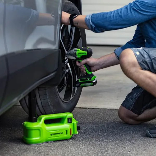 Домкрат автомобильный гидравлический аккумуляторный Greenworks 24V (без АКБ и ЗУ) 3401407