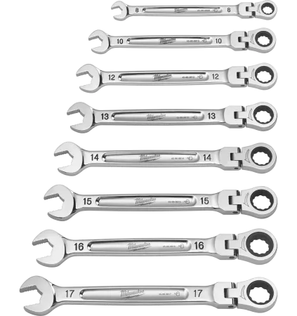 Набор ключей Milwaukee комбинированных MAXBITE с трещоткой и шарниром 7 шт 4932478557