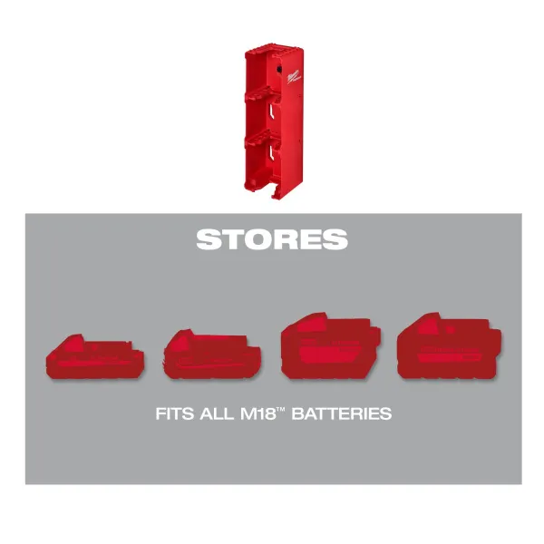 Держатель аккумуляторов Milwaukee M18™ для стеллажной системы PACKOUT 4932480709