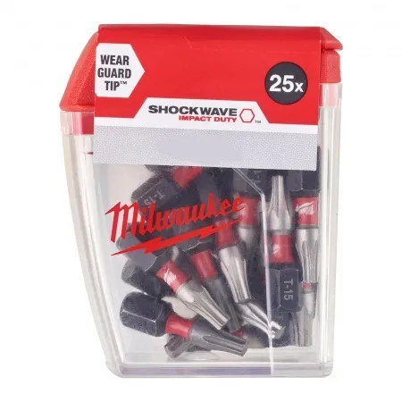 Подарочный набор биты для шуруповерта Milwaukee Shockwave IMPACT DUTY PZ1 X 25 мм (25 шт) + перчатки Milwaukee Cut Level с защитой от минимальных рисков, уровень защиты C/3, размер L/9 ACC2511013L
