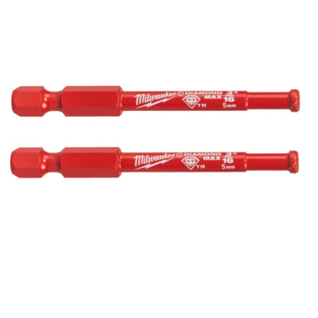 Набор алмазных корончатых сверл Milwaukee Diamond Max 5 мм / хвостовик 1/4'' Hex (2 шт) 4932479231