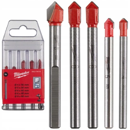 Набор сверл по стеклу и плитке GENII 4/5/6/6/8мм (5 шт) 4932479948