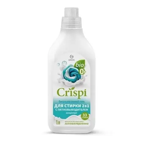 Гель для стирки GraSS 2 в 1 с пятновыводителем концентрат CRISPI, 1 л 125925
