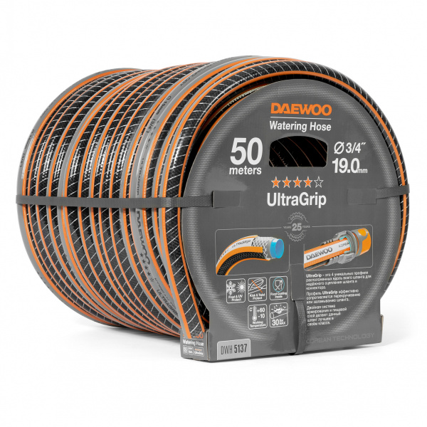 Шланг поливочный 3/4 " (19мм) DAEWOO UltraGrip 50 метров DWH 5137