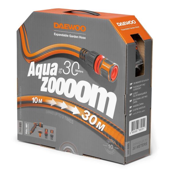 Шланг растягивающийся Aquazoom 10-30м с набором для полива DAEWOO DWH 6105 DWH 6105