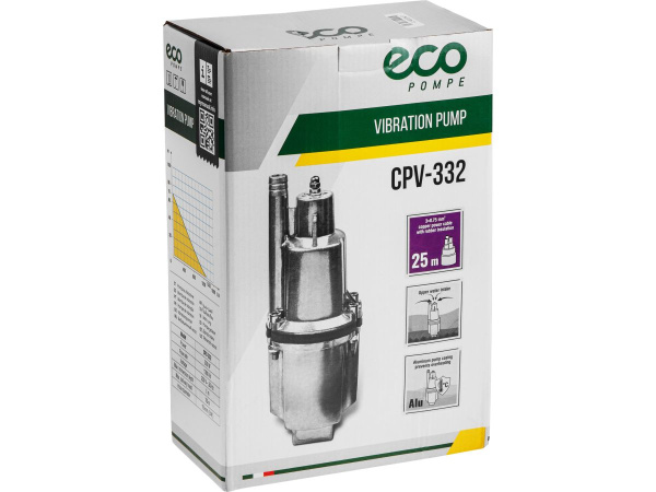 Насос вибрационный ECO CPV-332 (25м, верхний забор) (330Вт, 1300 л/ч, пров. 25м 3х0,75 мм2, аналог насоса Ручеек) EC4213-5
