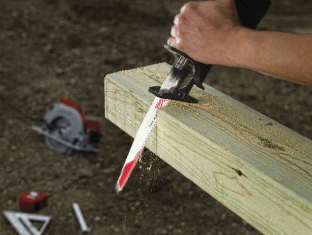 Полотно для сабельной пилы, демонтажное по дереву, дереву с гвоздями, пластику Milwaukee THE AX 300 мм/ шаг зуба 5 мм (5 шт) (экоупак.) (замена для 48005027) 48475027