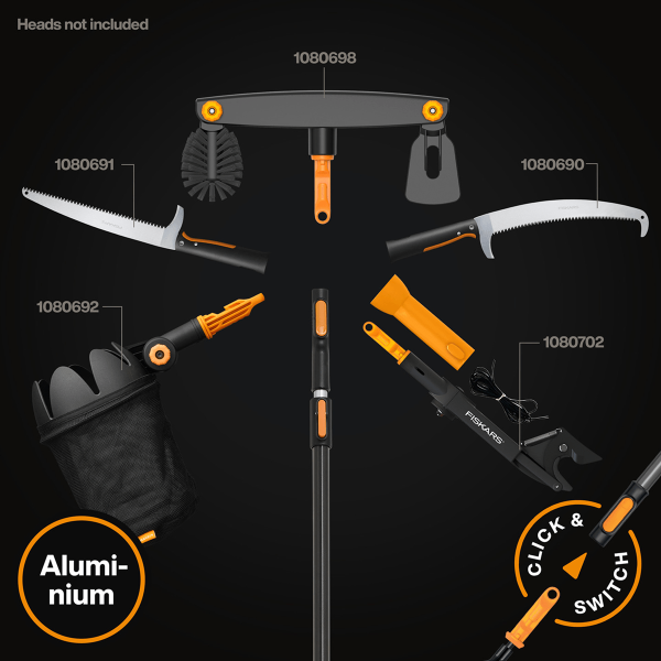Черенок алюминиевый телескопический L 220-400см OneClick FISKARS 1080672