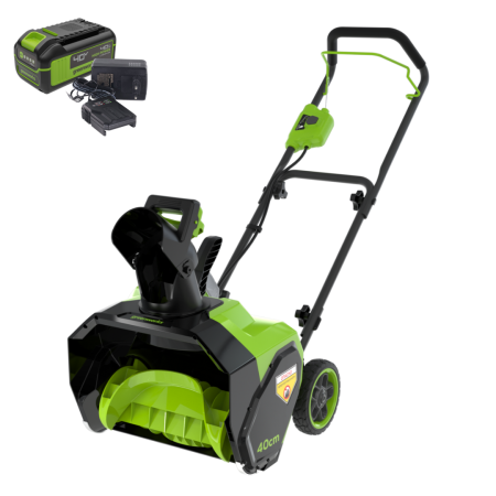 Снегоуборщик аккумуляторный Greenworks 40V G40ST40 (1хАКБ 4Ач и ЗУ) 40см 2603607UB