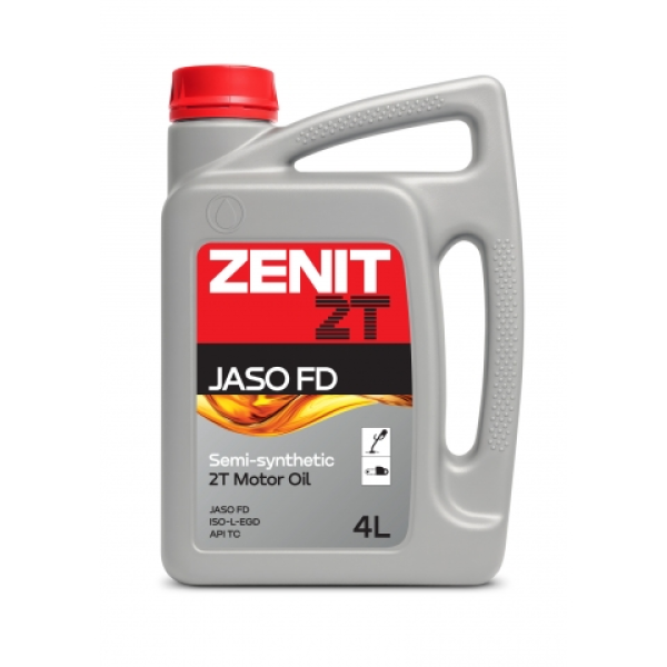 Масло моторное полусинтетическое для 2-тактных двигателей ZENIT 2T JASO FD, 4 л 21600714
