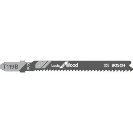 Пилка BOSCH для лобзика T 119 В Basik for Wood (в упаковке 5 шт.)