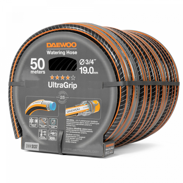Шланг поливочный 3/4 " (19мм) DAEWOO UltraGrip 50 метров DWH 5137