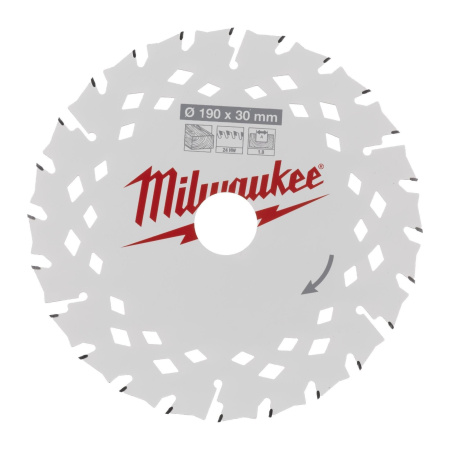 Диск пильный по дереву Milwaukee 190 x 30 x 1.8 x 24ATB 4932498976