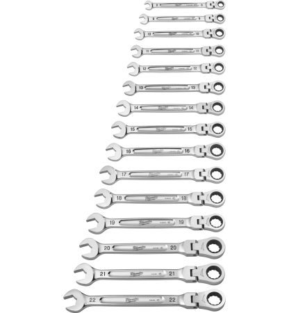 Набор ключей Milwaukee комбинированных MAXBITE с трещоткой и шарниром 15 шт 4932478558