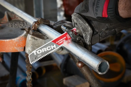 Полотно для сабельной пилы по металлу и чугуну с твердосплавными зубьями Milwaukee THE TORCH CARBIDE TEETH 150 мм/ шаг зуба 3.17 мм (1 шт) (экоупак.) (замена для 48005201) 48475201