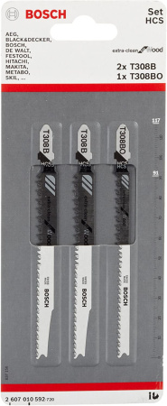 Набор пилок для лобзика Bosch T308B/ T308BO (3 шт) (2607010592) 2607010592