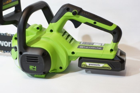 Цепная пила аккумуляторная Greenworks 24V G24CS25K2 (1хАКБ 2Ач и ЗУ) 25см 2007707UA Цепные пилы