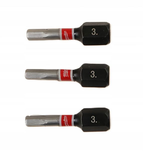Насадка Milwaukee SHOCKWAVE HEX3 25мм (3шт) 4932500379