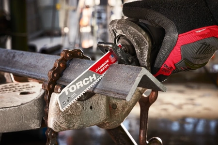 Полотно для сабельной пилы по металлу и чугуну с твердосплавными зубьями Milwaukee THE TORCH CARBIDE TEETH 150 мм/ шаг зуба 3.17 мм (1 шт) (экоупак.) (замена для 48005201) 48475201