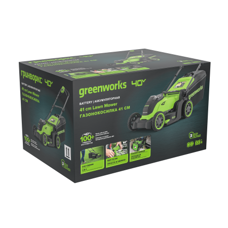 Газонокосилка аккумуляторная Greenworks 40V GD40LM411 (без АКБ и ЗУ) 2521007 Газонокосилки и сенокосилки