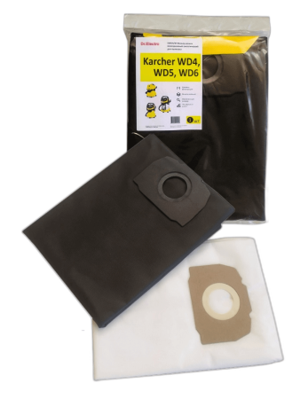 Фильтр-мешок многоразовый синттический Dr.Electro для пылесоса Karcher WD4,5,6 KWD4/M