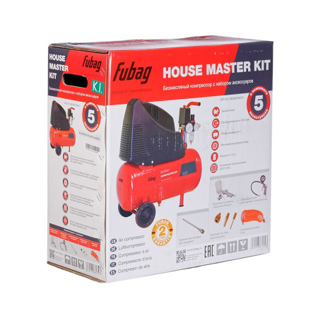 Компрессор безмасляный коаксиальный FUBAG HOUSE MASTER KIT ( + 5 предметов) 646029
