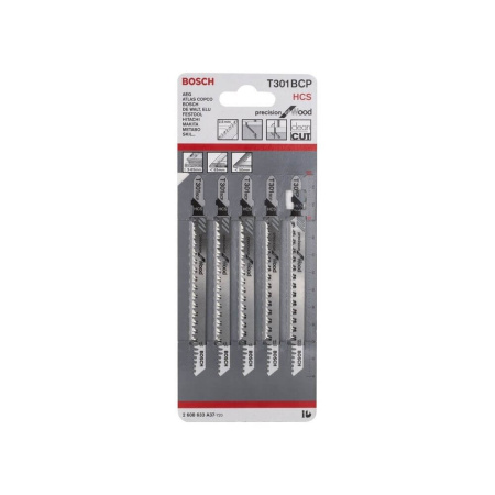 Пилка BOSCH для лобзика T 301 BCP Precision for Wood (в упаковке 5 шт.)