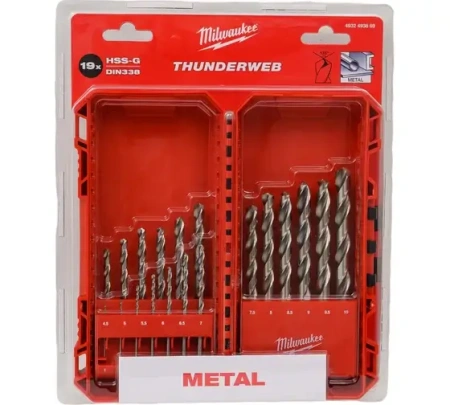 Сверла по металлу Milwaukee THUNDERWEB HSS-G (набор 19 ед.) (замена для 4932352374) 4932493869