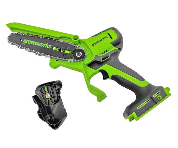 Цепная мини пила аккумуляторная Greenworks 24V GD24CSMNX (1хАКБ 4Ач и ЗУ) 15см 2008707UB Цепные пилы
