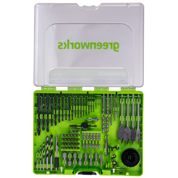 Набор сверл, бит и коронок Greenworks (90 шт) в кейсе 2944607