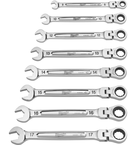 Набор ключей Milwaukee комбинированных MAXBITE с трещоткой и шарниром 7 шт 4932478557