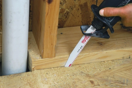 Полотно для сабельной пилы, демонтажное по дереву, дереву с гвоздями, пластику Milwaukee THE AX 300 мм/ шаг зуба 5 мм (5 шт) (экоупак.) (замена для 48005027) 48475027