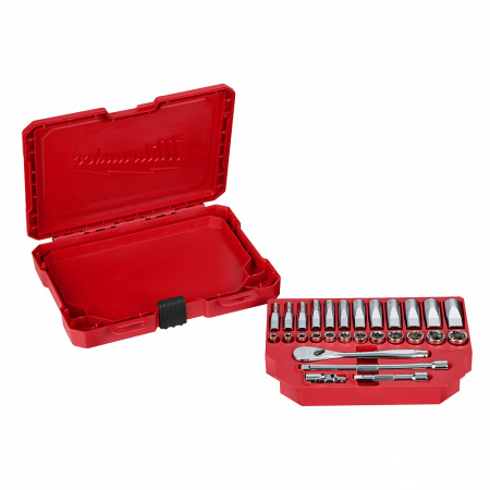 Набор метрических и дюймовых головок с воротком Milwaukee 3/8'' (56 предметов) 4932464946 Набор метрических и дюймовых головок с воротком Milwaukee 3/8'' (56 предметов) 4932464946