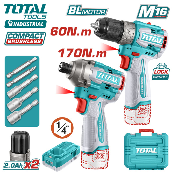 Набор аккумуляторного инструмента TOTAL TOSLI240968 TOSLI240968