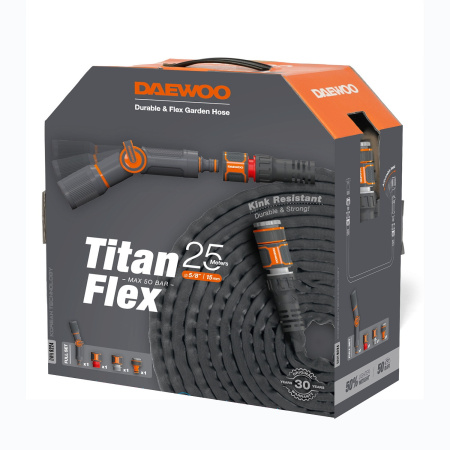 Шланг для полива TitanFlex 25 метров с набором для полива DAEWOO DWH 9224 DWH 9224