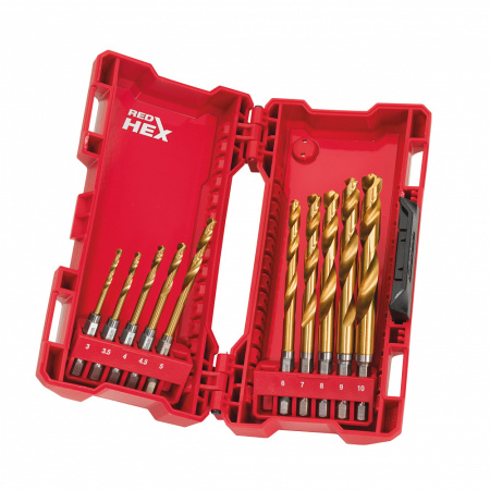 Сверла по металлу Shockwave HSS-G Tin Red Hex. Shockwave HSS-G TiN Red Hex 3.2 mm - 2 pcs 48894706