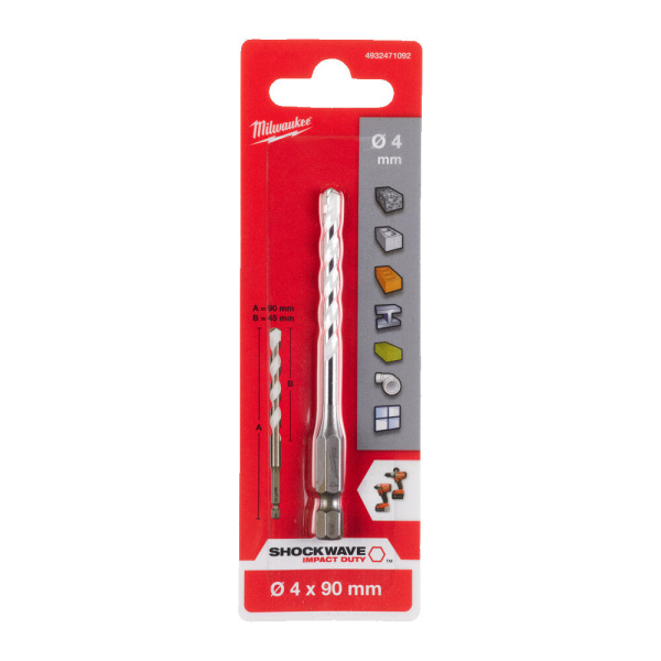 Сверло по мультиматериалам HEX 4 x 90 мм 4932471092