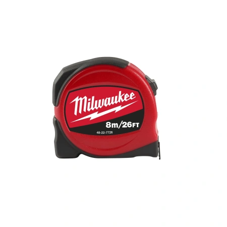 Рулетка Milwaukee Compact Slim 8м-26фт / ширина 25 мм 48227726