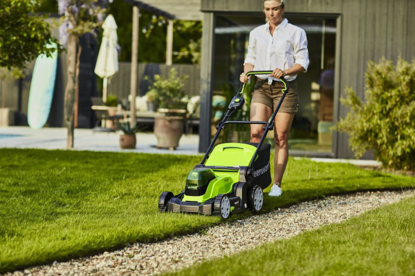 Газонокосилка аккумуляторная Greenworks 24V*2 G24X2LM41K2x (с 2хАКБ 4Ач и ЗУ) 41 см 2512607UD Газонокосилки и сенокосилки