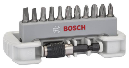 Набор бит BOSCH 12 шт. Exstra Hart PH,PZ1/2/3,T,S+быстросмен держ