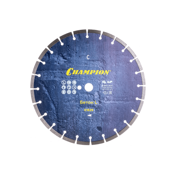 Диск алмазный CHAMPION бетон L 350/25,4/10  Concremax (старый бетон, ж/б с наполн.сред.тв) C1629