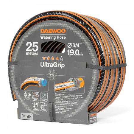 Шланг поливочный 3/4 " (19мм) DAEWOO UltraGrip 25 метров DWH 5134