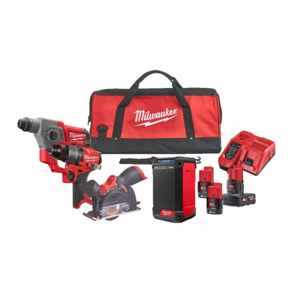 Набор аккумуляторных инструментов Milwaukee M12 FPP4A2-423B 4933481025