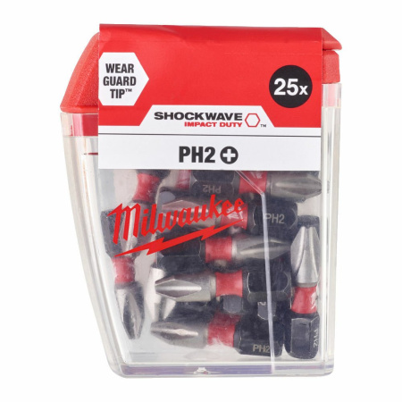 Биты Shockwave IMPACT DUTY™ PH2 Х 25 мм Milwaukee 4932430853
