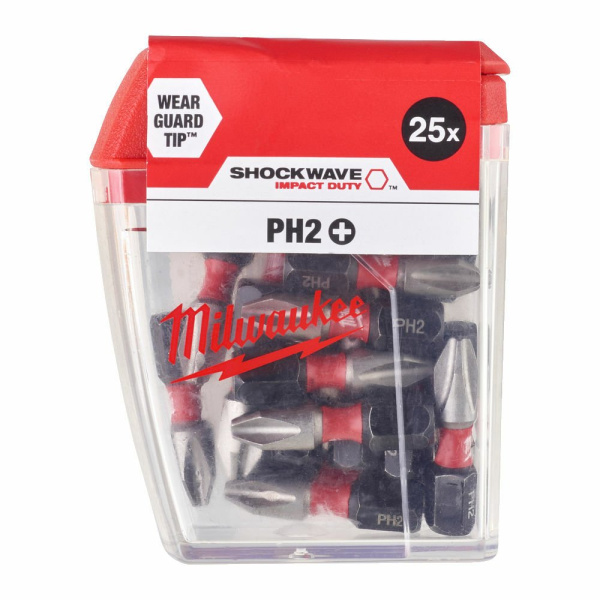 Биты Shockwave IMPACT DUTY™ PH2 Х 25 мм Milwaukee 4932430853