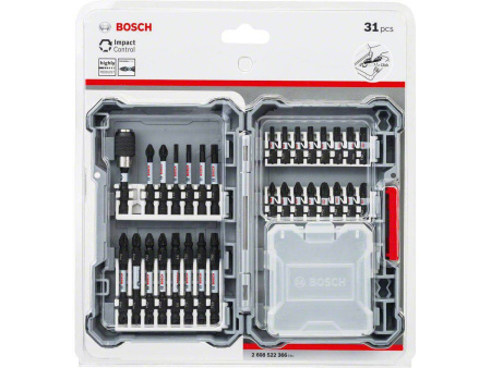 BOSCH Impact Control набор профессиональной оснастки биты + пластиковый контейнер 31 шт.