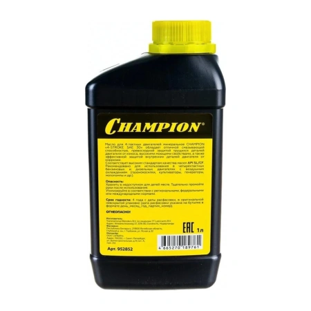 Масло минеральн. 4-х такт. CHAMPION SAE 30 (0,6л) 952851