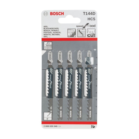 Пилка BOSCH для лобзика T 144 D Speed for Wood (в упаковке 5 шт.)